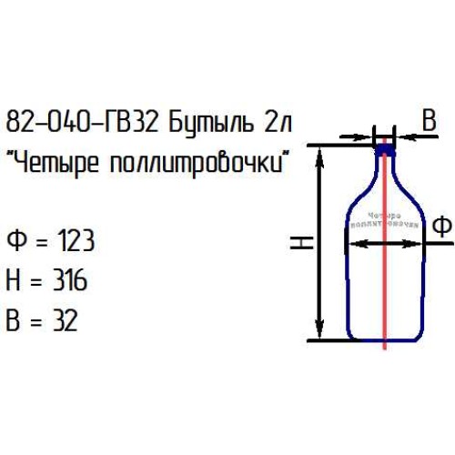 Бутыль 82-040-ГВ32 "Четыре поллитровочки" 2 л. проз.