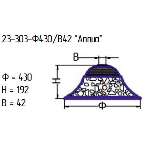 Рассеиватель 23-303-ф430/в 42 "Аппиа" проз.шлиф.