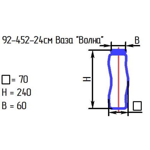 Ваза 92-452-24 см. "Волна" зел.