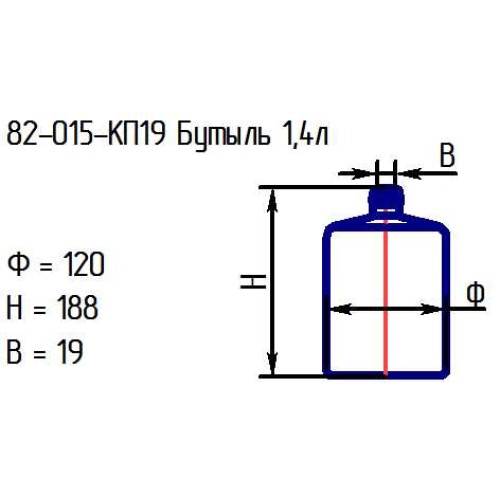 Бутыль 82-015-КП18 "Резо 1,4 л." проз.