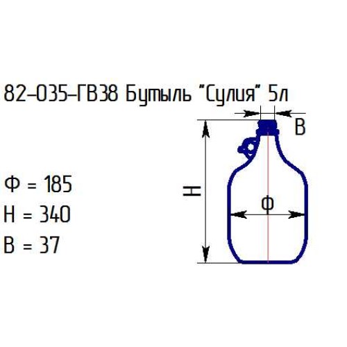 Бутыль 82-035-ГВ38 "Сулия" 5л. проз.с крышкой