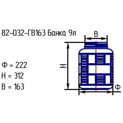 Банка 82-032-ГВ163 9л. проз.с гидрозатворной крышкой и переноской (И)