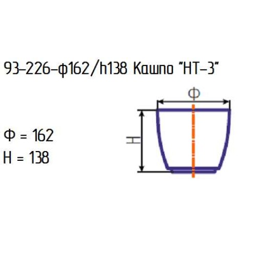 Кашпо 93-226-ф162/h138 "НТ-3" проз.мат.крш.внр.мята.опак.