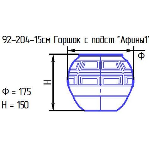 Горшок с поддоном ML17-1/1 "Малахит золотистый" (И)