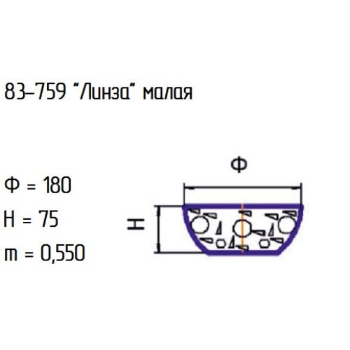 Салатник 83-759-18 см. "Линза" мал.алеб.зел.