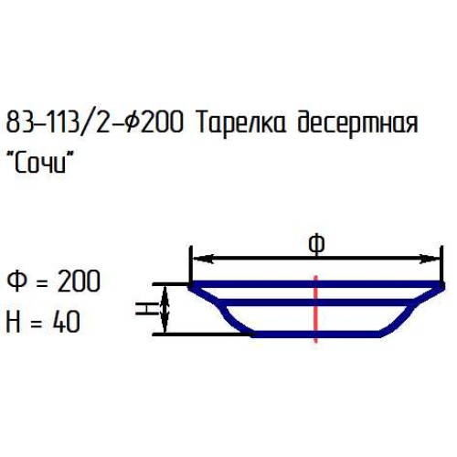 Тарелка десертная 83-113/2-20 см. "Сочи" проз.крш.бел.зел.обж.(2)