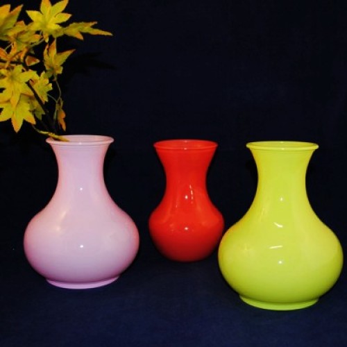 Ваза 92-008-1-20 см. нежно.роз.флуоресц.опак.