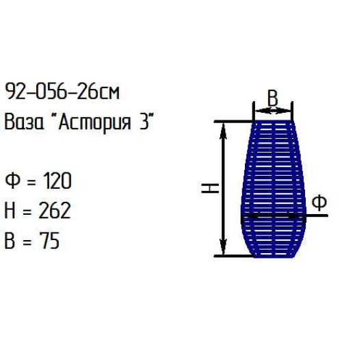Ваза 92-056-26 см. "Астория 3" зел.367С (И)