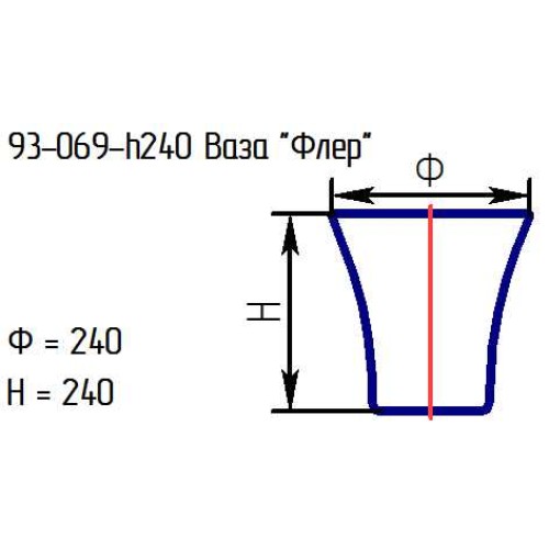 Ваза 93-069-h240 "Флер" проз.