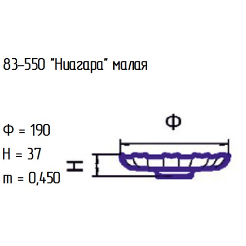 Блюдо 83-550-19 см. "Ниагара" мал.син.