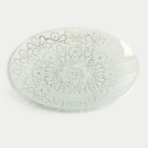 Тарелка обеденная 85-141-26 см. "Кружево 1" бел. 1 цв.