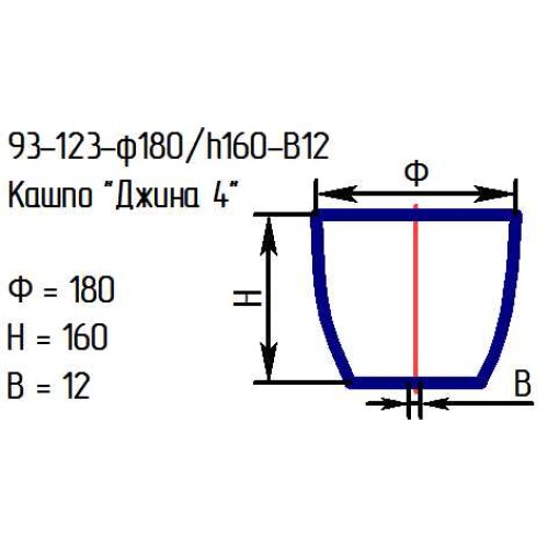Кашпо 93-123-ф180/h160 в12 "Джина 4" мята.