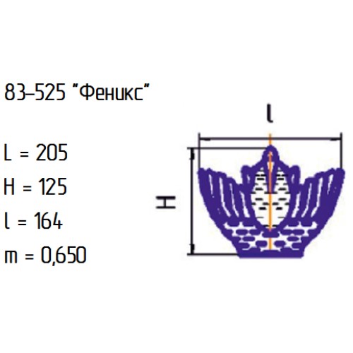 Салатник 83-525-20,5 см. "Феникс" син.