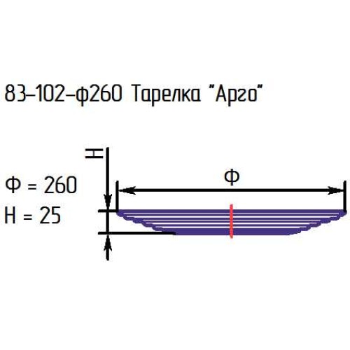 Тарелка обеденная 83-102-26 см. "Арго" проз.крш.зол.металлик.