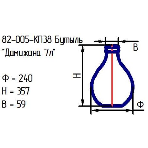 Бутыль 82-005-КП38 "Дамижана 7 л." проз.с пробкой (И)
