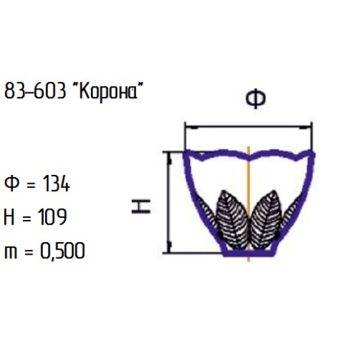 Конфетница 83-603-13,5 см. "Корона" коб.