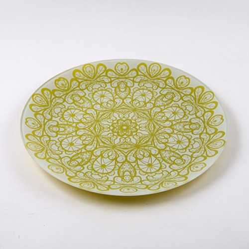 Тарелка обеденная 85-141-26 см. "Кружево 1" салат.бел. 2 цв.