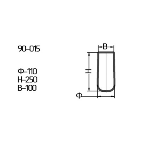 Ваза 90-015-ф110 проз.крак.крш.гол.291С.L250.