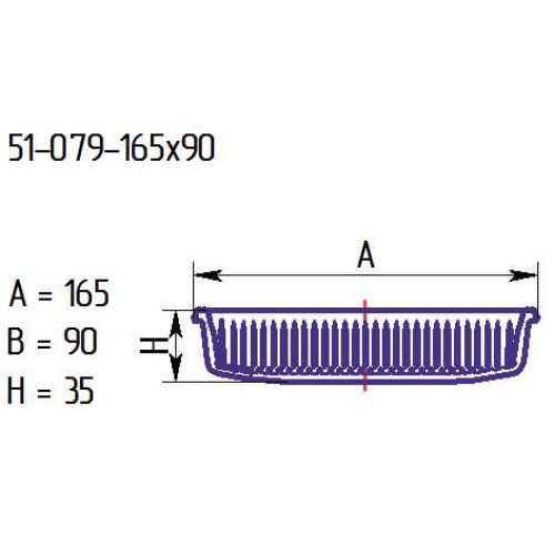 Рассеиватель 51-079-165х90 проз.мат.