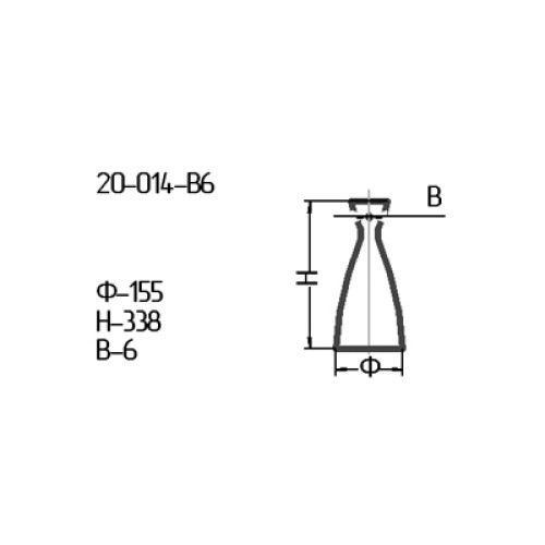 Рассеиватель 20-014-ф155/h338/в 6 опал.мат. ("Грация")