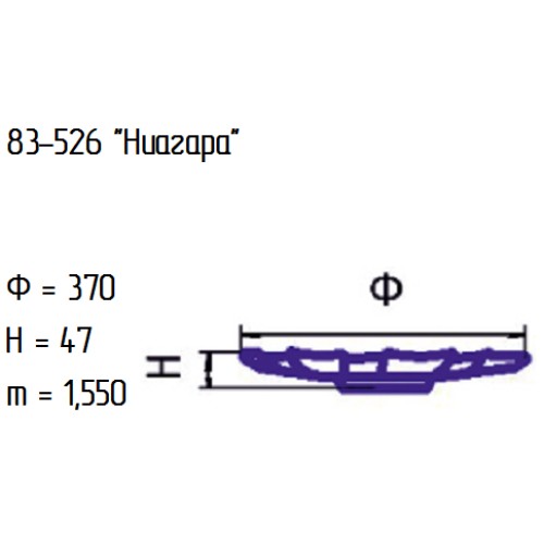 Блюдо 83-526-37 см. "Ниагара" дым.