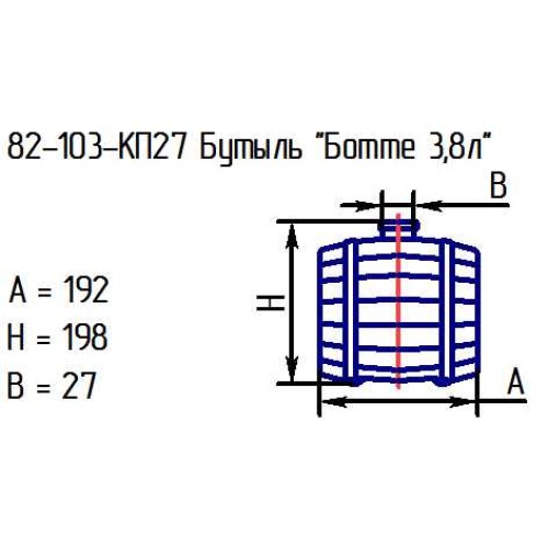 Бутыль 82-103-КП27 "Ботте 3,8 л." проз.крш.зел.574С