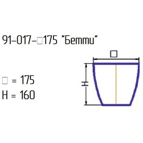Кашпо 91-017-ф175/h160 "Бетти" алеб.мат.крш.внр.лилов.