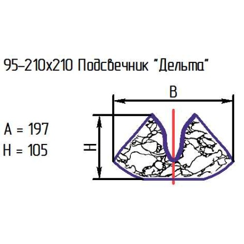 Подсвечник 95-210х210-104 "Дельта" риф.