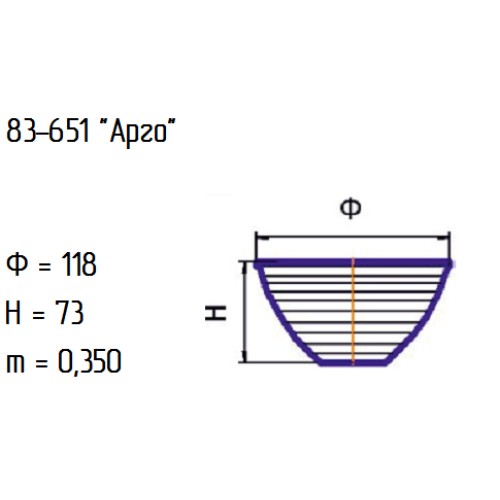 Салатник 83-651-12 см. "Арго" мал.алеб.зел.
