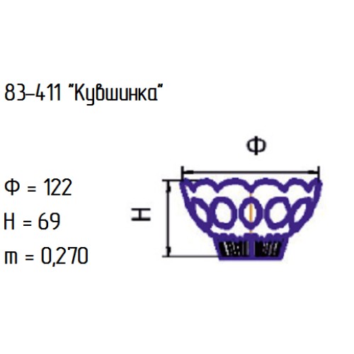 Конфетница 83-411-12 см. "Кувшинка" алеб.зел.