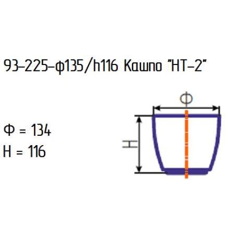 Кашпо 93-225-ф135/h116"НТ-2" проз.мат.крш.внр.мята.опак.