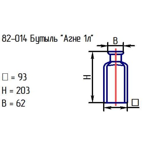 Бутыль 82-014 "Агне 1 л." проз.крш.зел.7742С