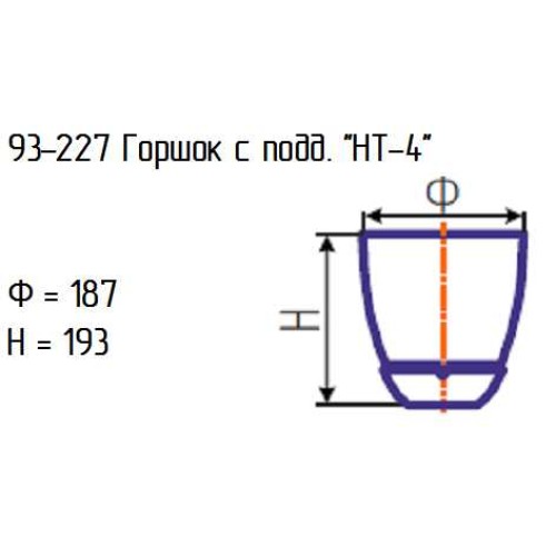 Горшок с подд. 93-227 "НТ-4" алеб.крш.жел.зел.