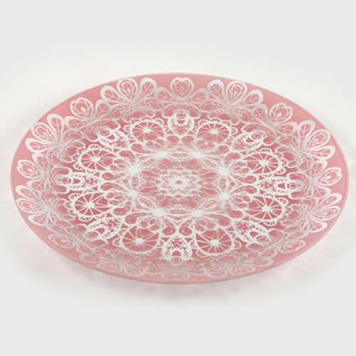Тарелка обеденная 85-141-30 см. "Кружево 1" роуз. 1 цв.