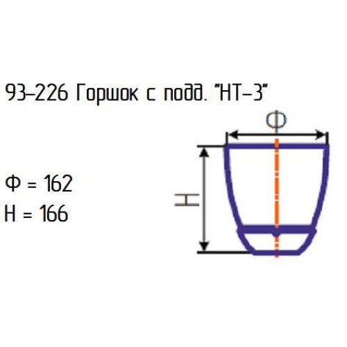 Горшок с подд. 93-226 "НТ-3" алеб.крш.жел.зел.