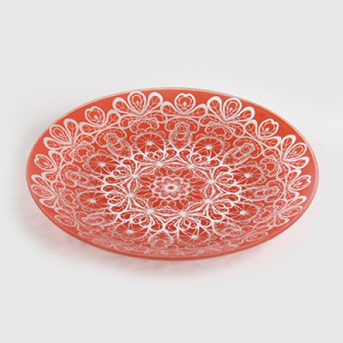 Тарелка обеденная 85-141-26 см. "Кружево 1" коралл. 1 цв.