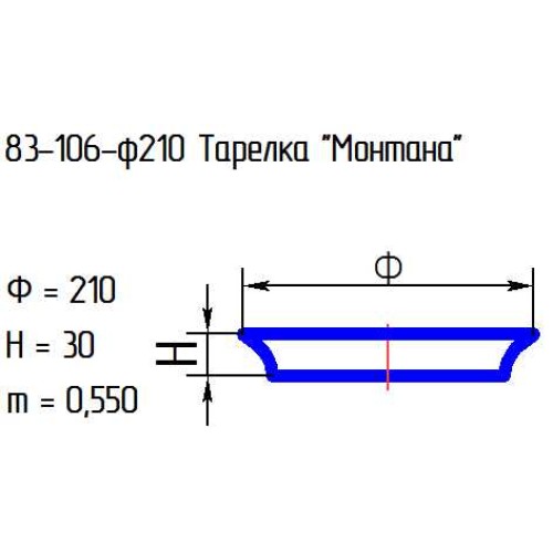 Тарелка десертная 83-106-21 см. "Монтана" алеб.крш.роз.183С