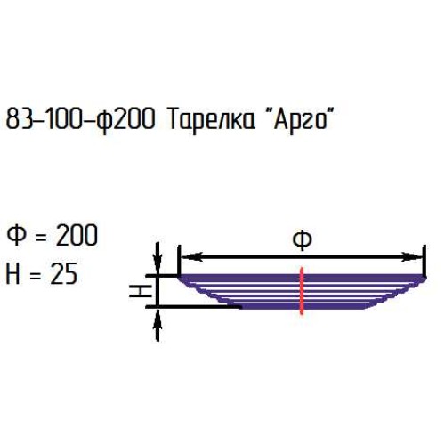 Тарелка десертная 83-100-20 см. "Арго" проз.крш.лаванда.