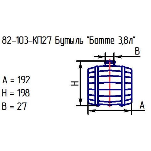Бутыль 82-103-КП27 "Ботте 3,8 л." проз.